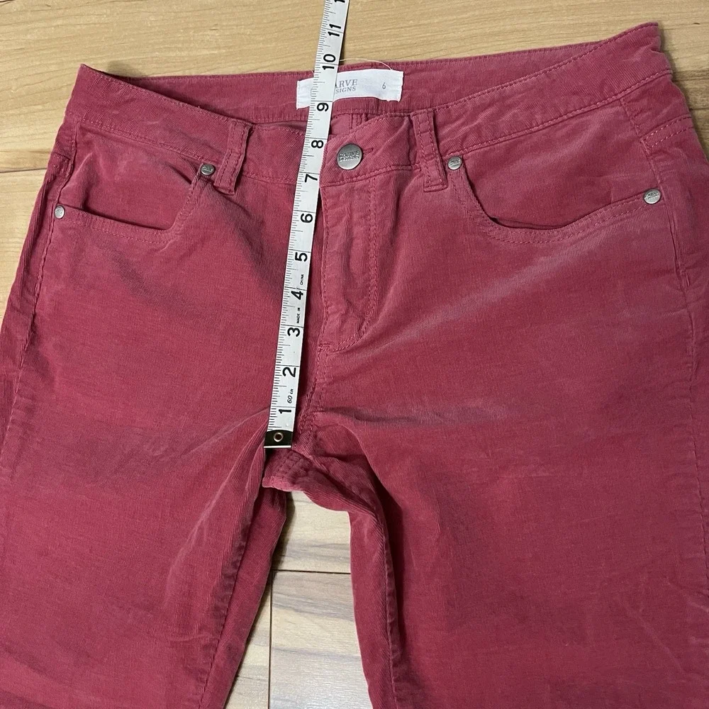 Carve Designs Sz 6 Pink Moto Style Corduroy Zippered Ankle Skinny Mid Rise
